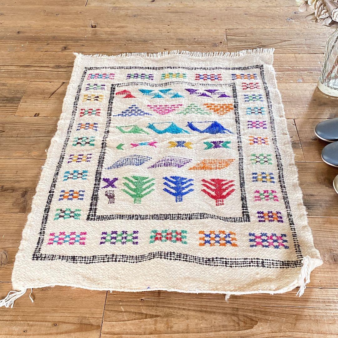 モロッコ ウール キリム ラグ 約60〜62×97 cm