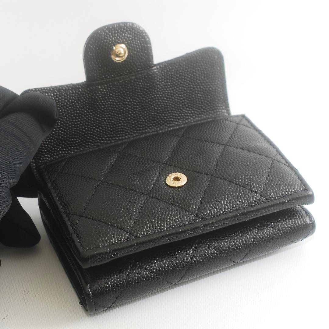 シャネル＊CHANEL＊キャビアスキン＊マトラッセ＊三つ折り財布