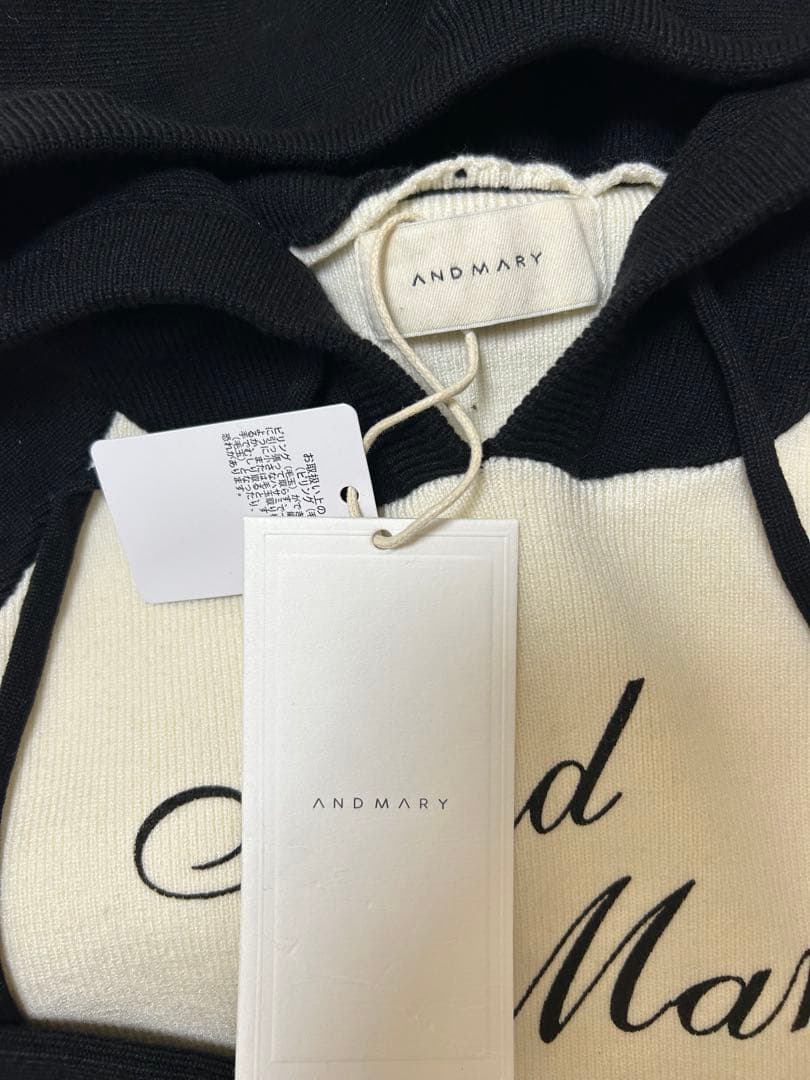 andmary Letter mary logo tops ブラック アンドマリ