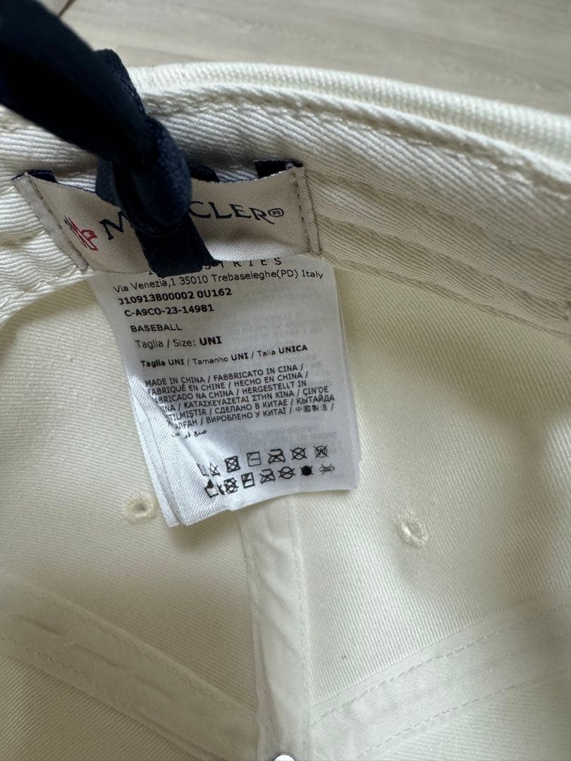 Moncler ベースボールキャップ ホワイト