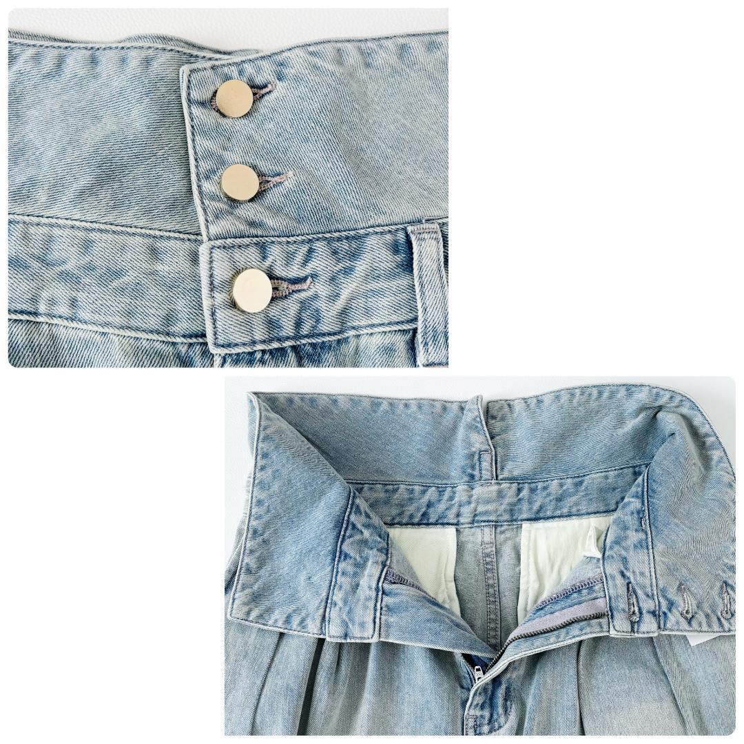 新品　La boutique BonBon ハイウエストバギーデニム S