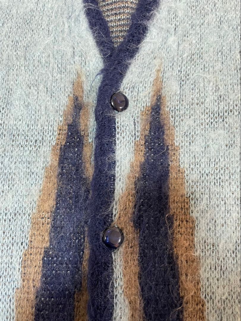 【Needles】モヘアカーディガン フレイム柄 Sサイズ