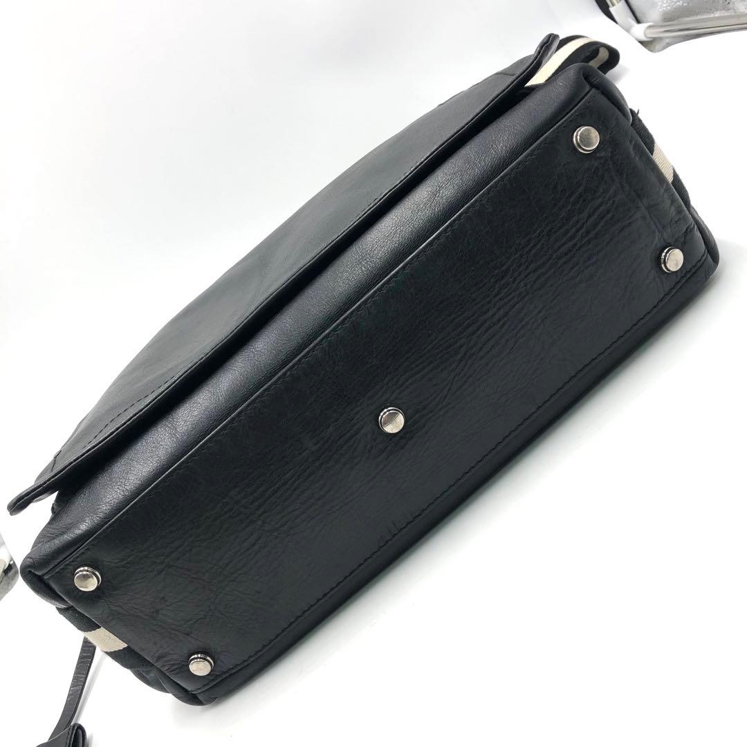 希少 BALLY メッセンジャーバッグ トレスポ A4 鍵付 レザー ブラック