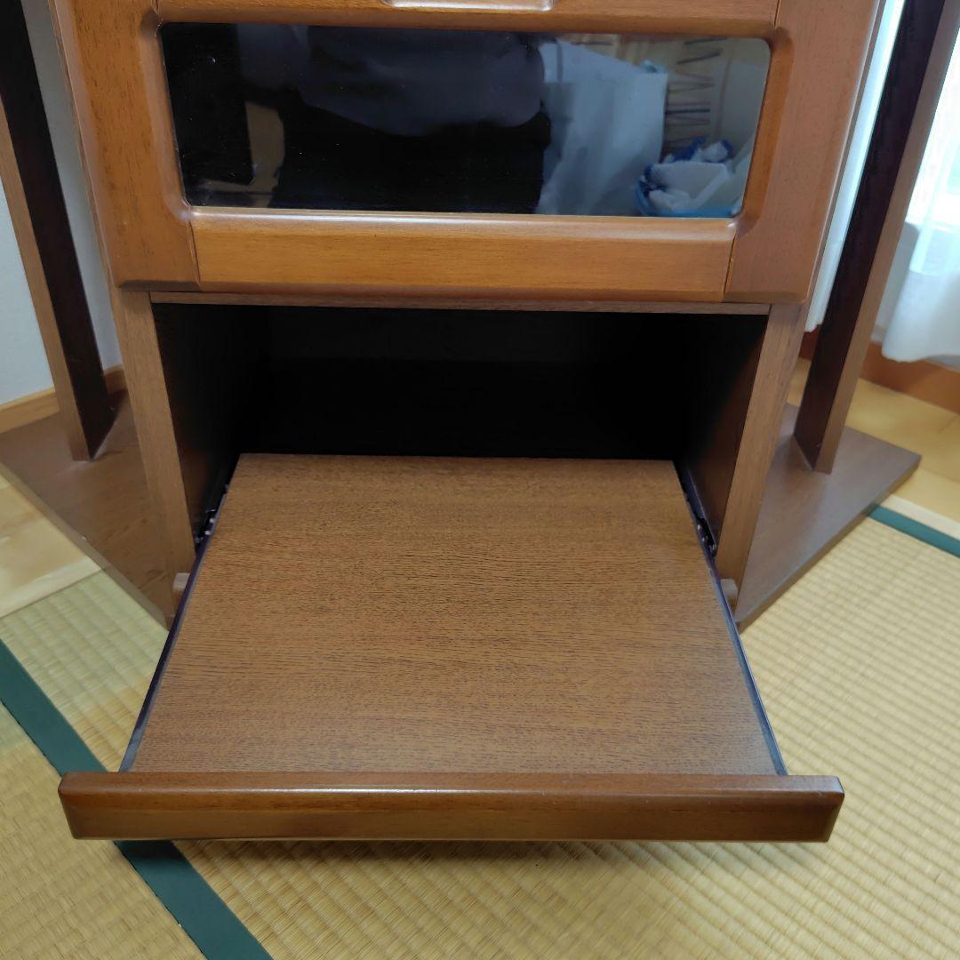 コーナーテレビ台 木製 ブラウン 引き出し付き
