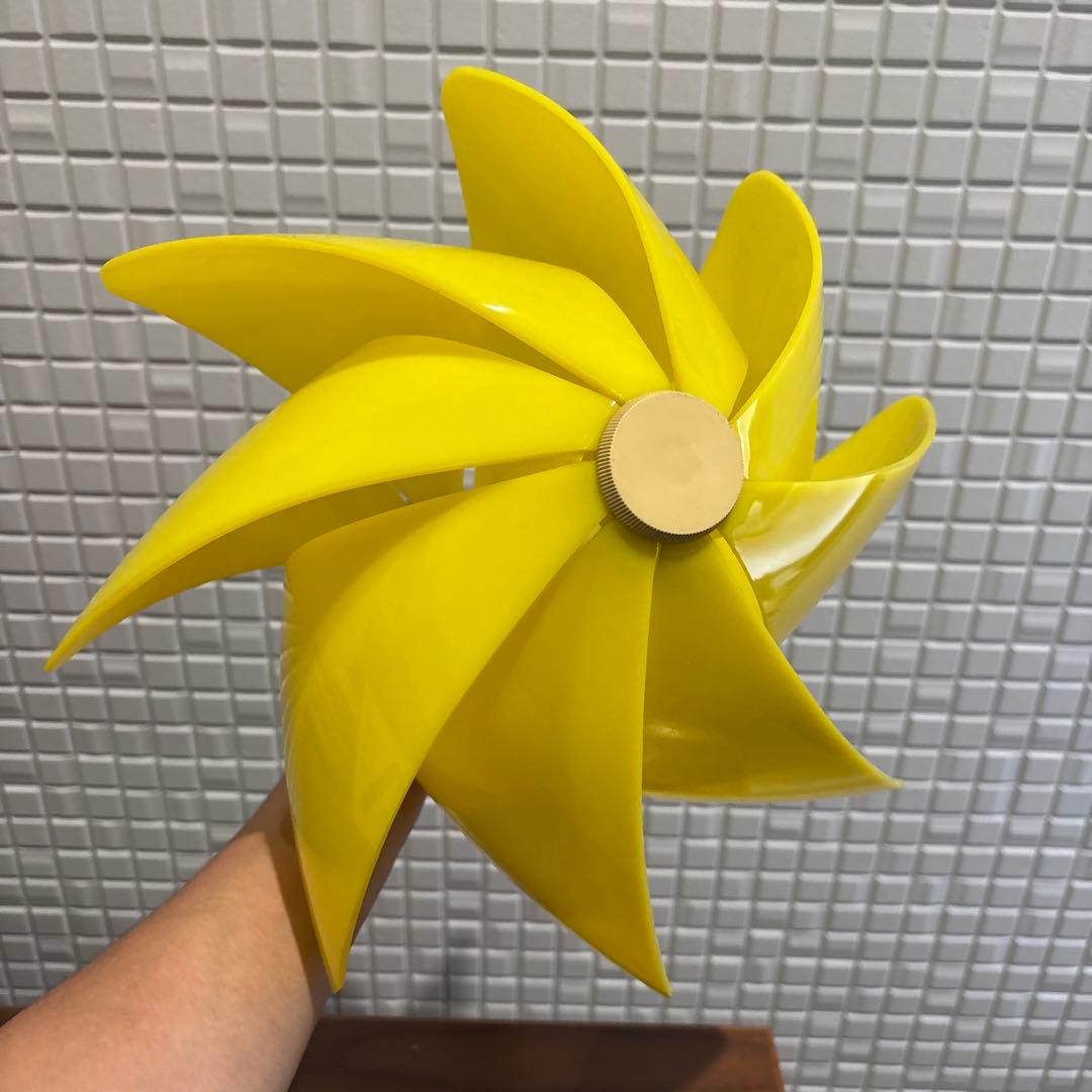 レトロポップ　ペンダントライト　風車　照明　美品　イエロー