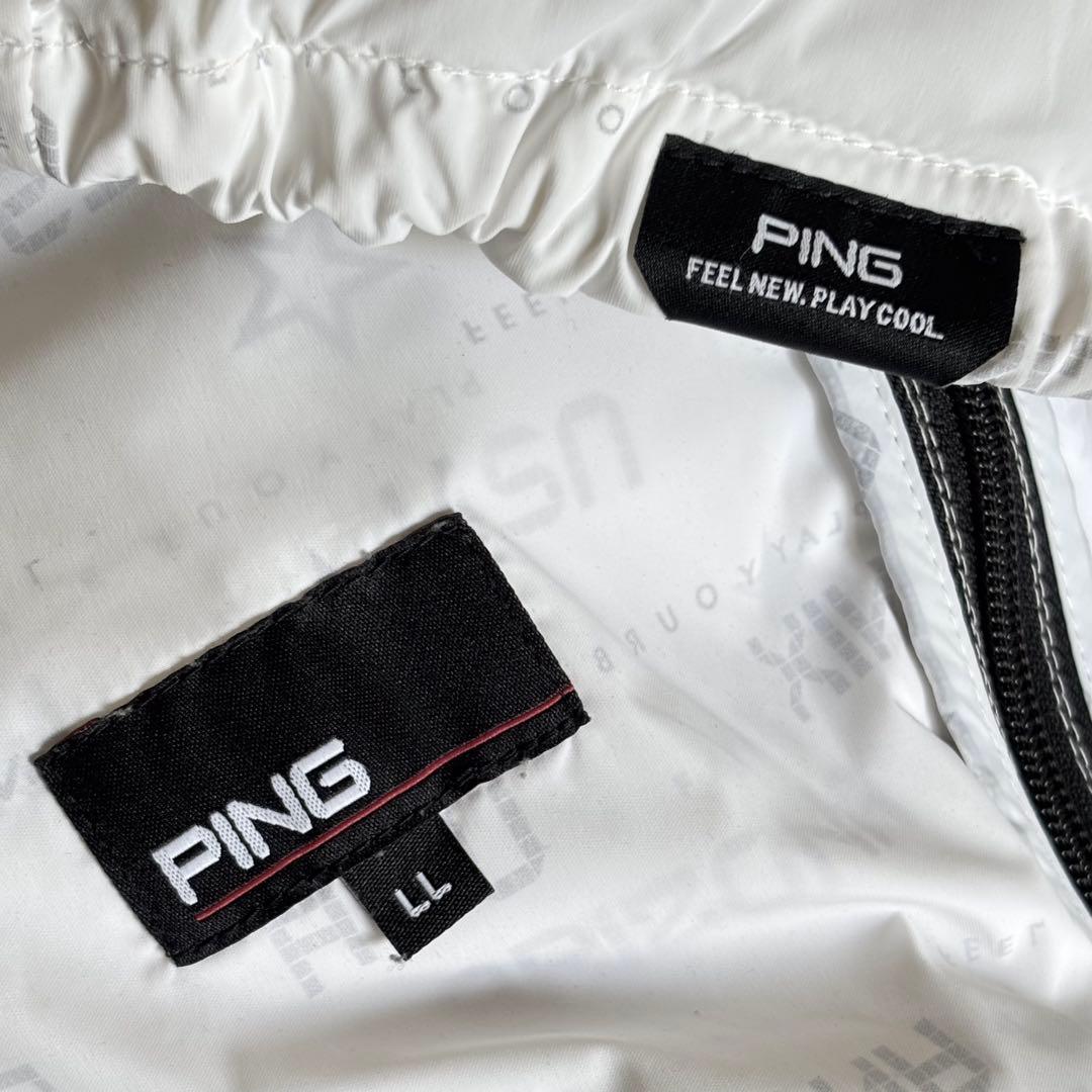 【極美品】 ピン PING 全方向ストレッチ フルジップ 中綿ブルゾン LL