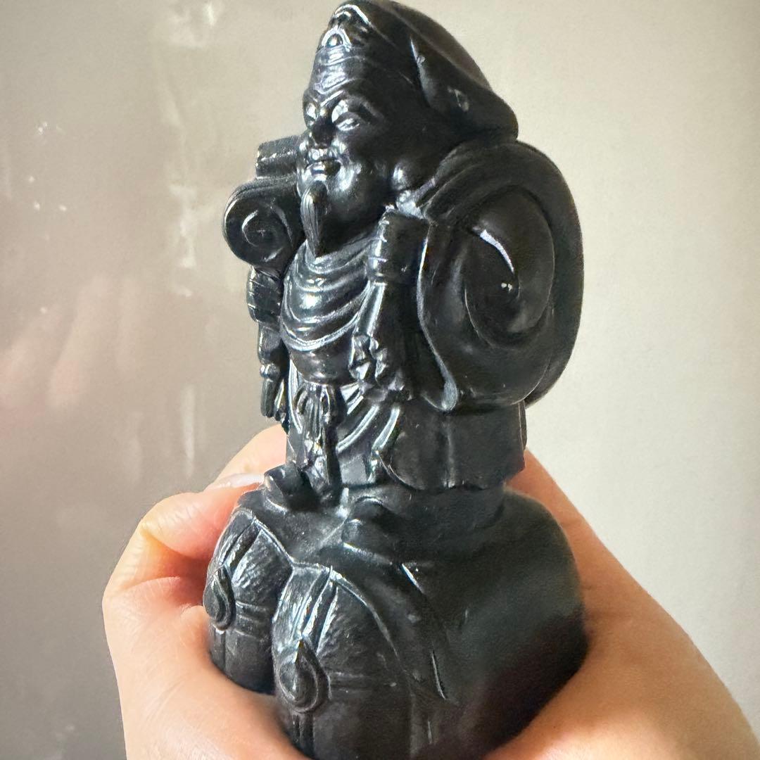 大黒天彫り物☘︎ ݁˖.天鉄　専用木製台座付き