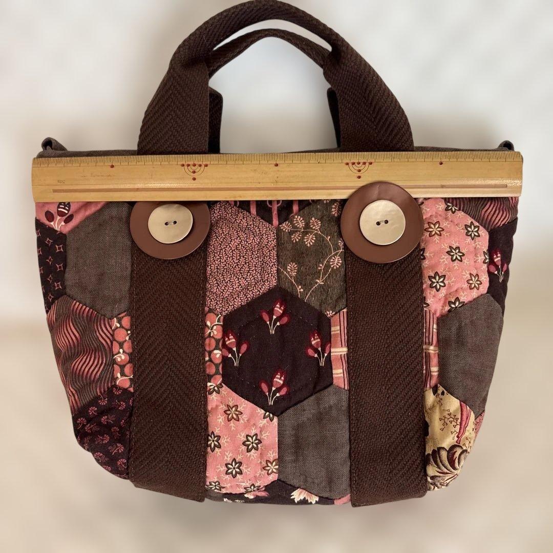こうの早苗さん　キット完成品　ピンクのバッグ　生地