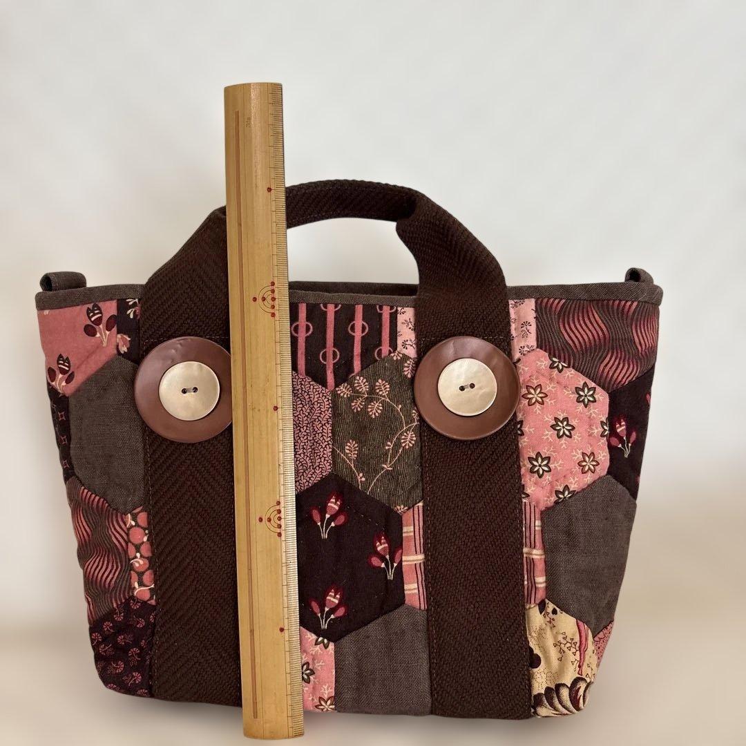 こうの早苗さん　キット完成品　ピンクのバッグ　生地