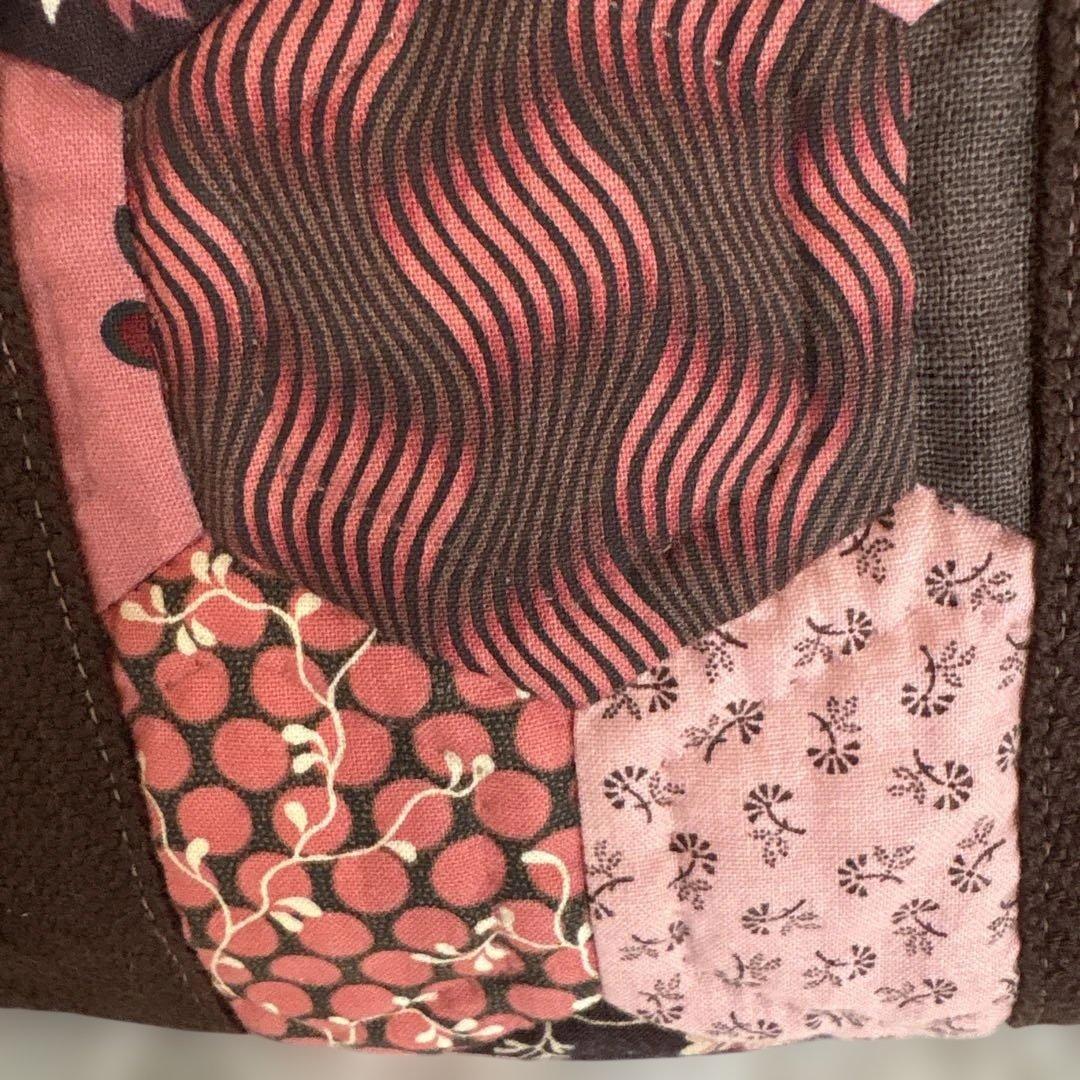 こうの早苗さん　キット完成品　ピンクのバッグ　生地