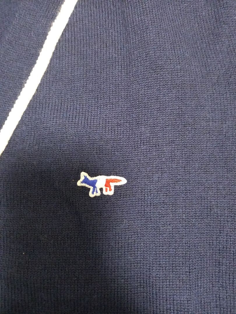 フランス製 キツネ kitsune バイカラー カーディガン　ネイビー M 美品