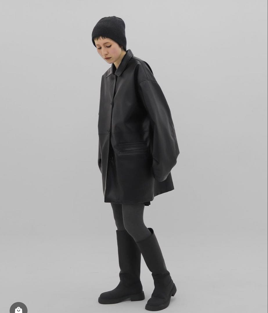 美品【lit】 Fake Leather Coveralls Jacket