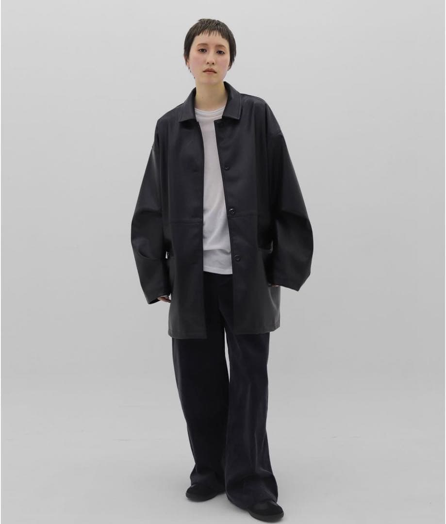 美品【lit】 Fake Leather Coveralls Jacket