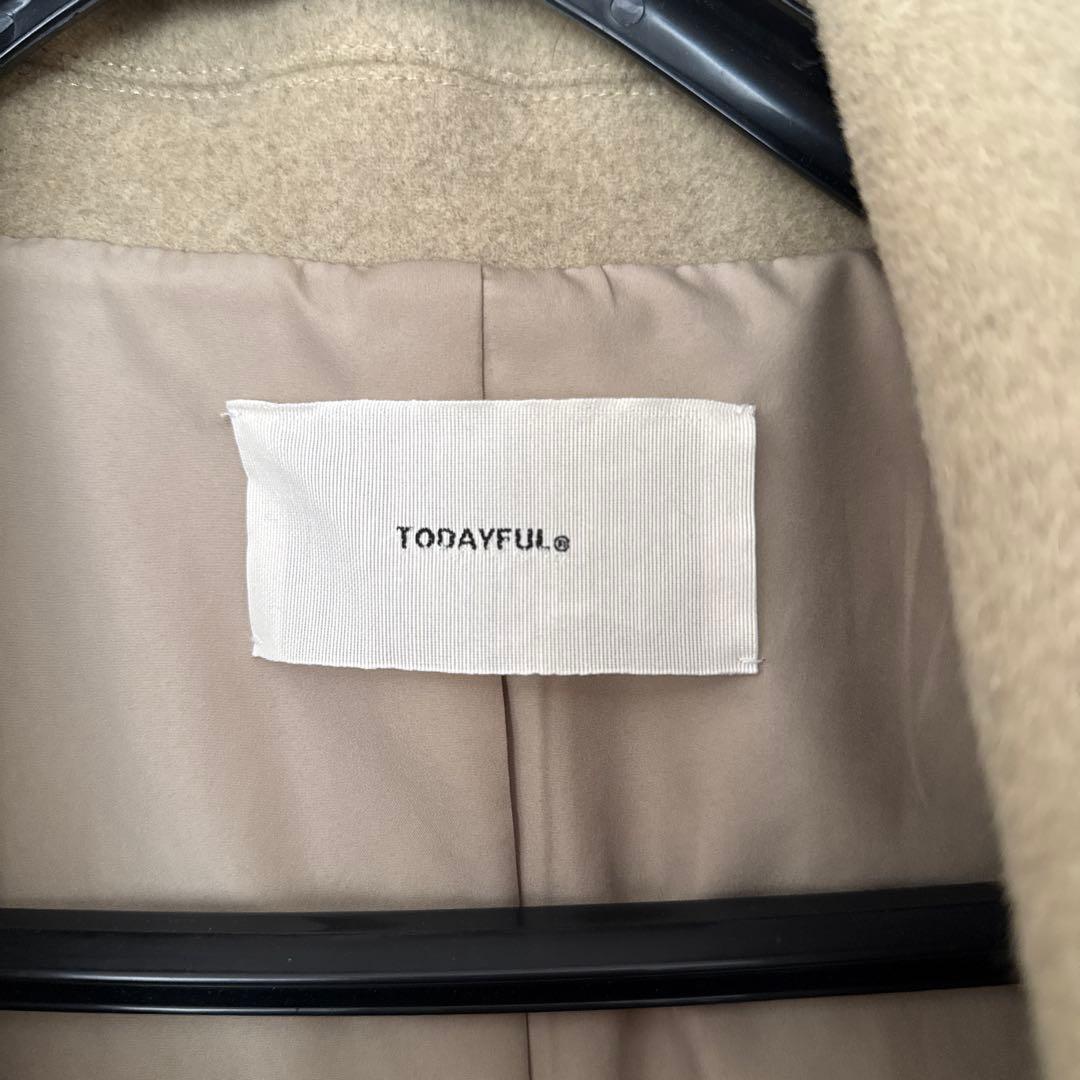 TODAYFUL Standcollar Wool Coat 36（オリーブ）