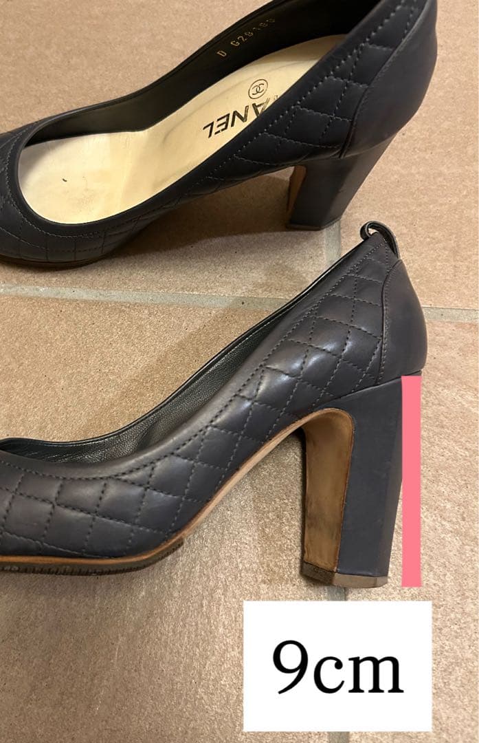CHANEL ネイビー ハイヒール パンプス