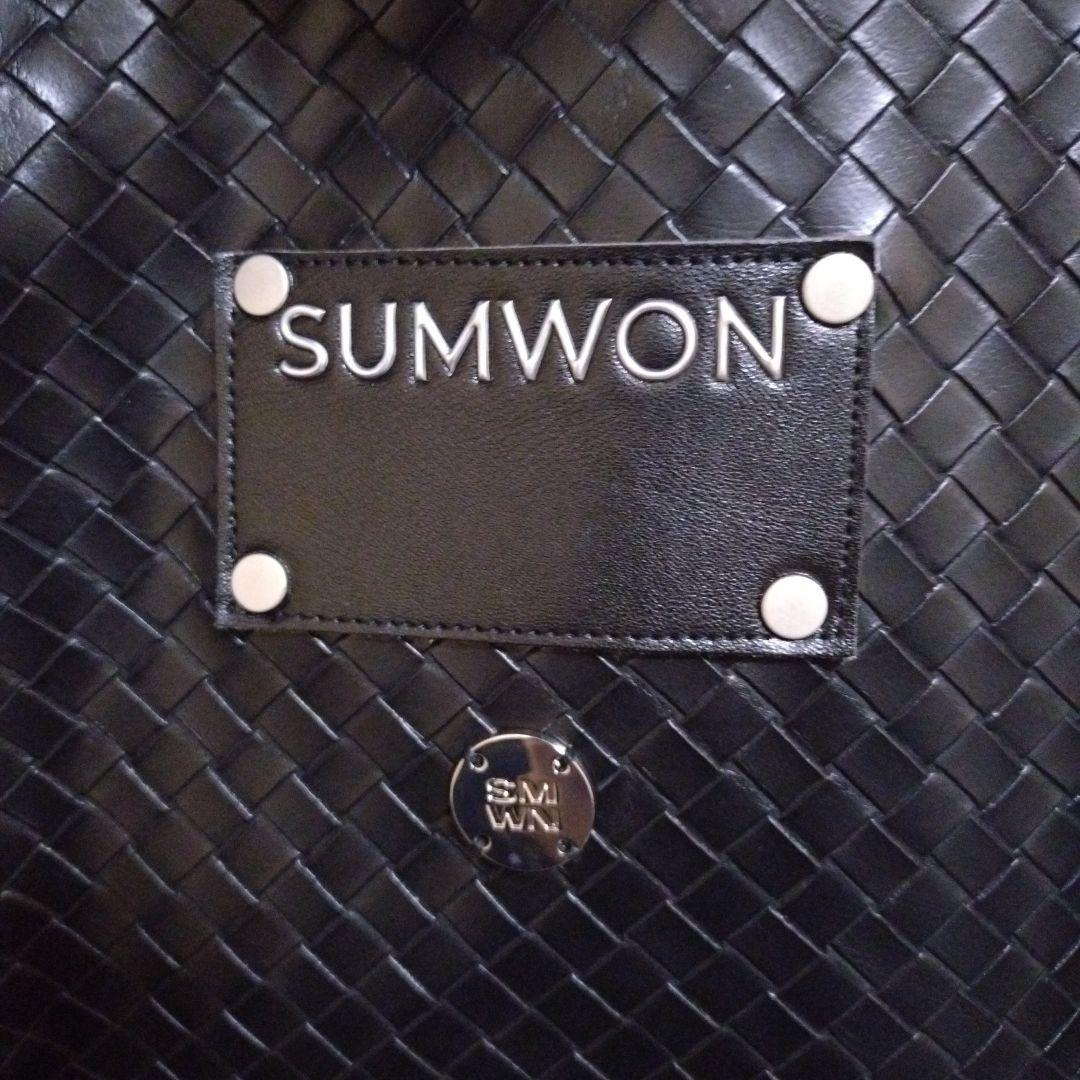 ウ*ク様 SUMWON# ブラック#レザー#ライダースジャケット#革編み込み仕上