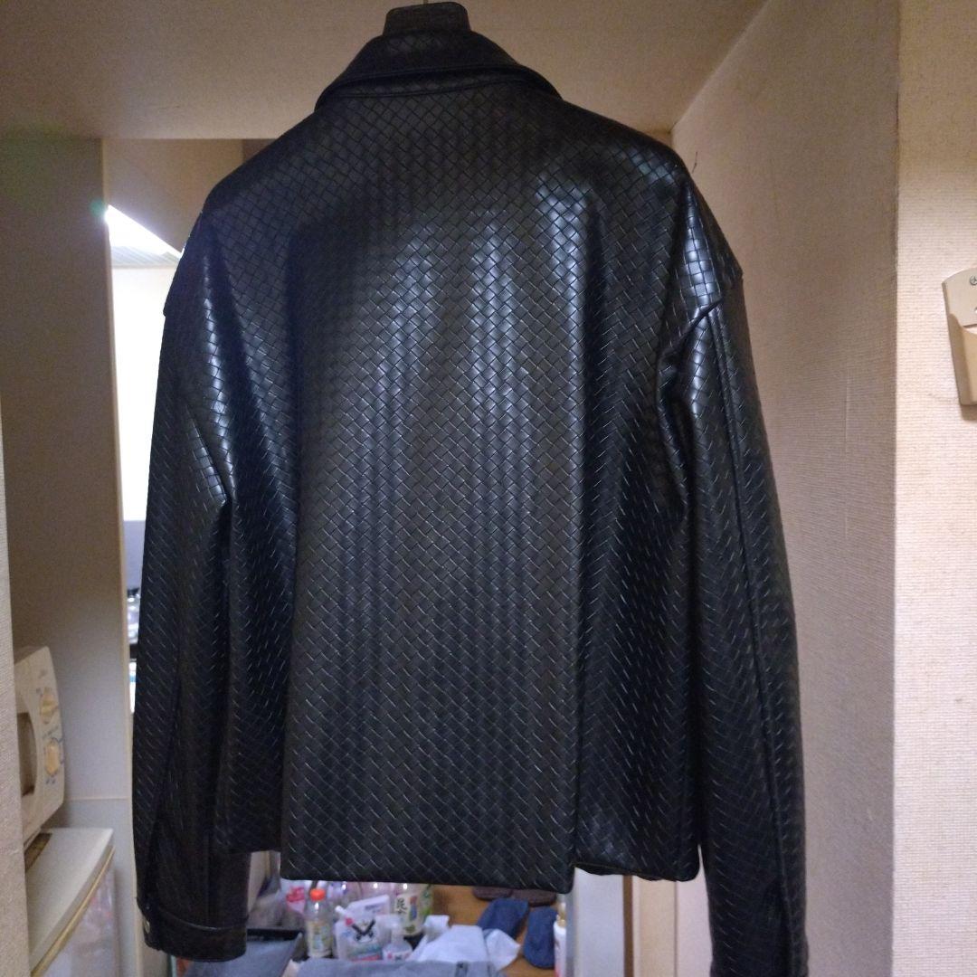 ウ*ク様 SUMWON# ブラック#レザー#ライダースジャケット#革編み込み仕上