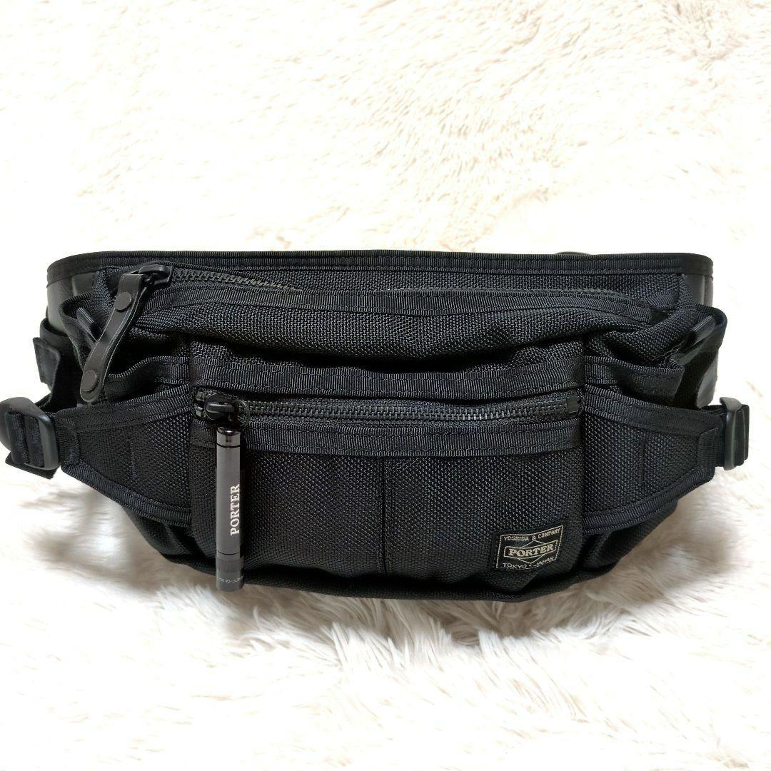 【新品同様】PORTER　HEAT　ウエストバッグ　S　黒　マグライト付き　人気