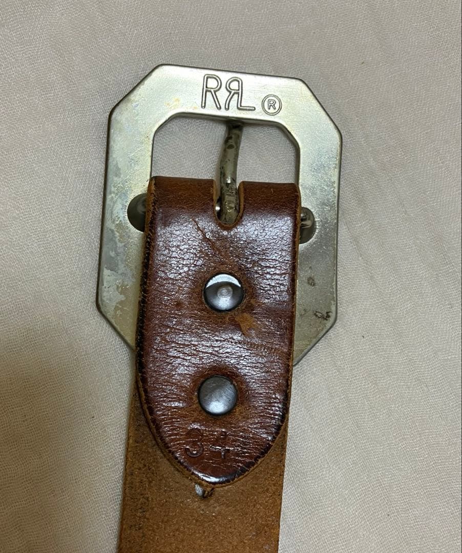 RRL BELLINGHAMベルト 34 イタリア製　ブラウン　ラルフローレン