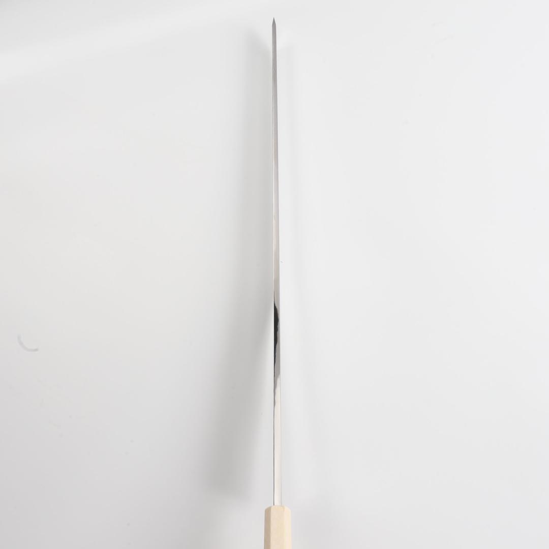 7944マグロ包丁両刃鏡面仕上げ 鞘付刃渡700mm刺身包丁スネークウッド八角柄