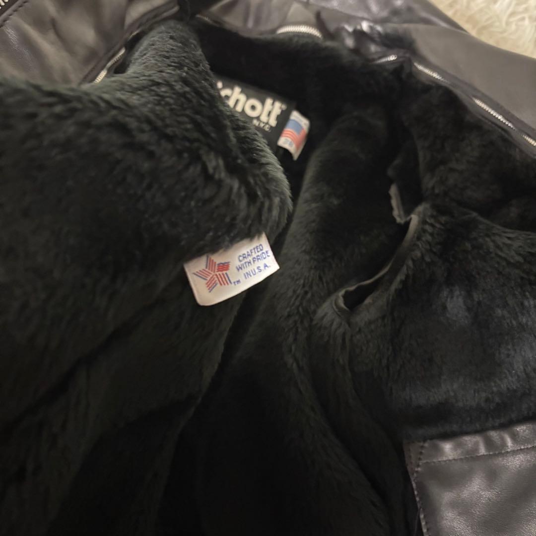 美品✨Schott USA製 シングルライダース フルボア 硬革 38