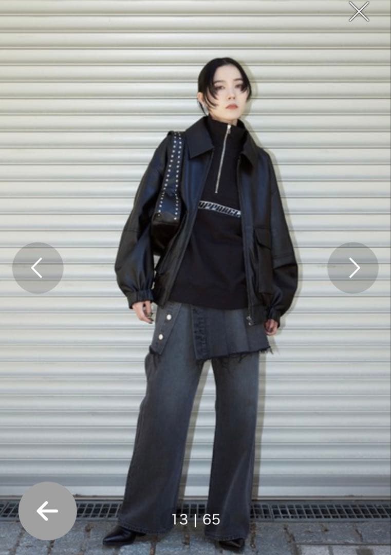 美品　SLY FAUX LEATHER ZIP UP ブルゾン　レザージャケット
