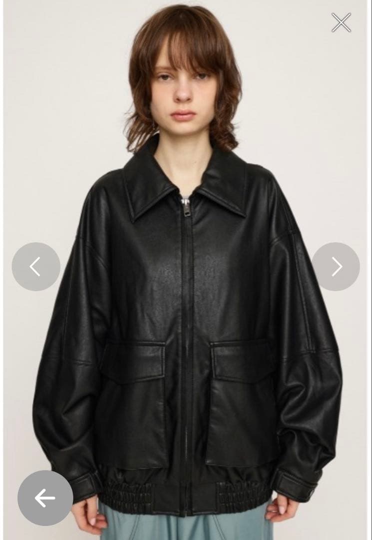 美品　SLY FAUX LEATHER ZIP UP ブルゾン　レザージャケット