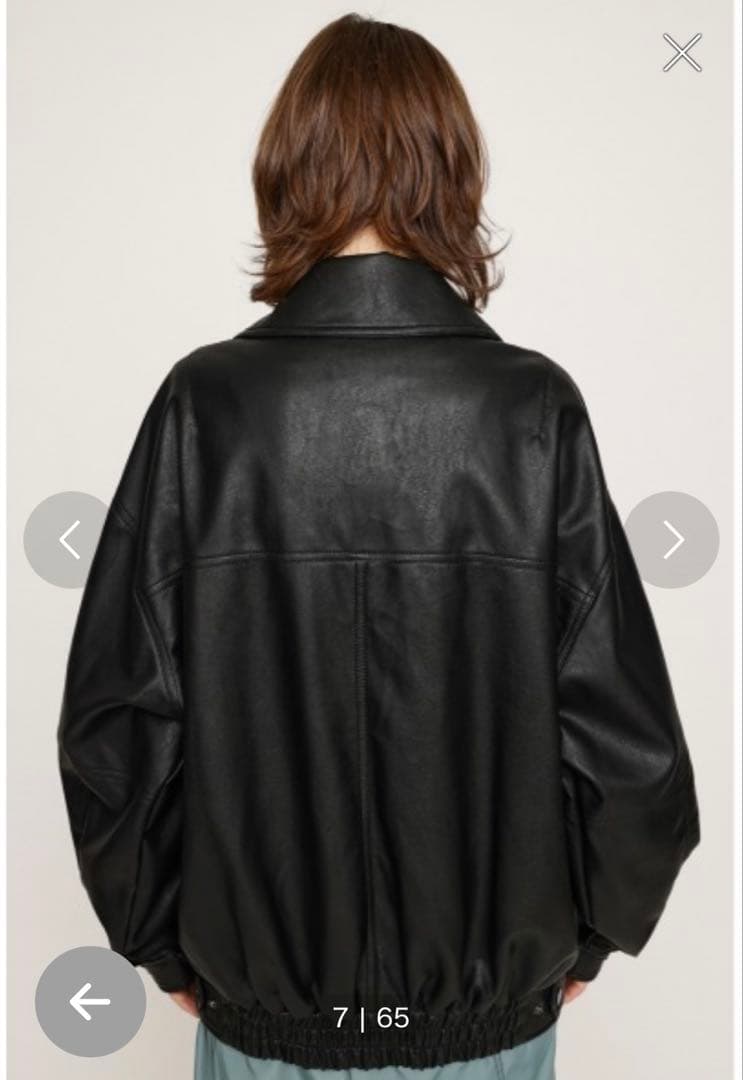 美品　SLY FAUX LEATHER ZIP UP ブルゾン　レザージャケット