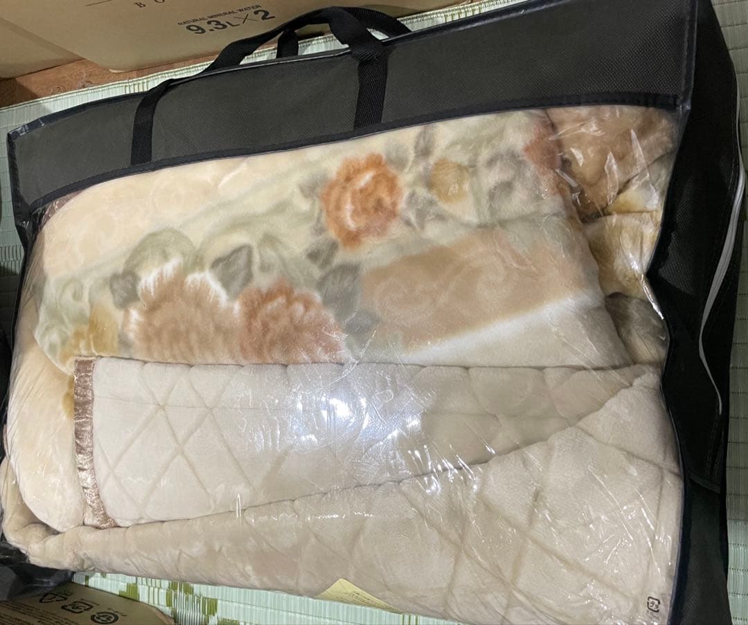 【値下げ】東京西川 カシミヤ・ウール重ね合わせ毛布 シングル 黄色 花