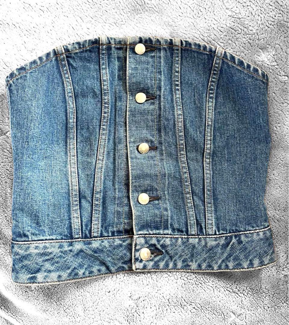 HYKE ハイク DENIM STRAPLESS TOP デニム ビスチェ
