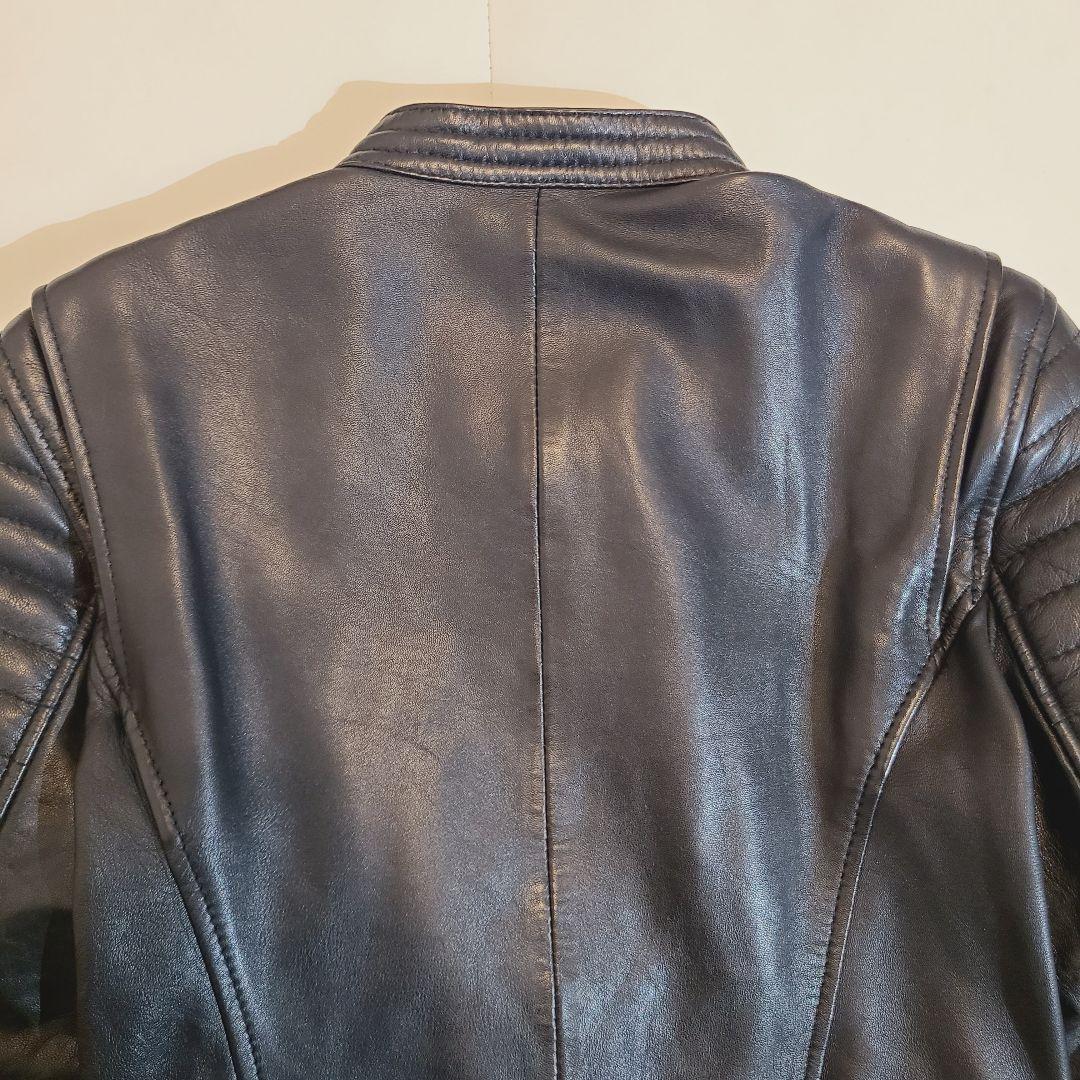 ZARA ダブルライダースジャケット ラムレザー 本革 バンドカラー Y2K
