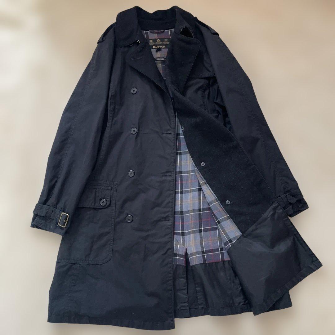 Barbourバブアー トレンチコート ロング オイルジャケット 黒 40