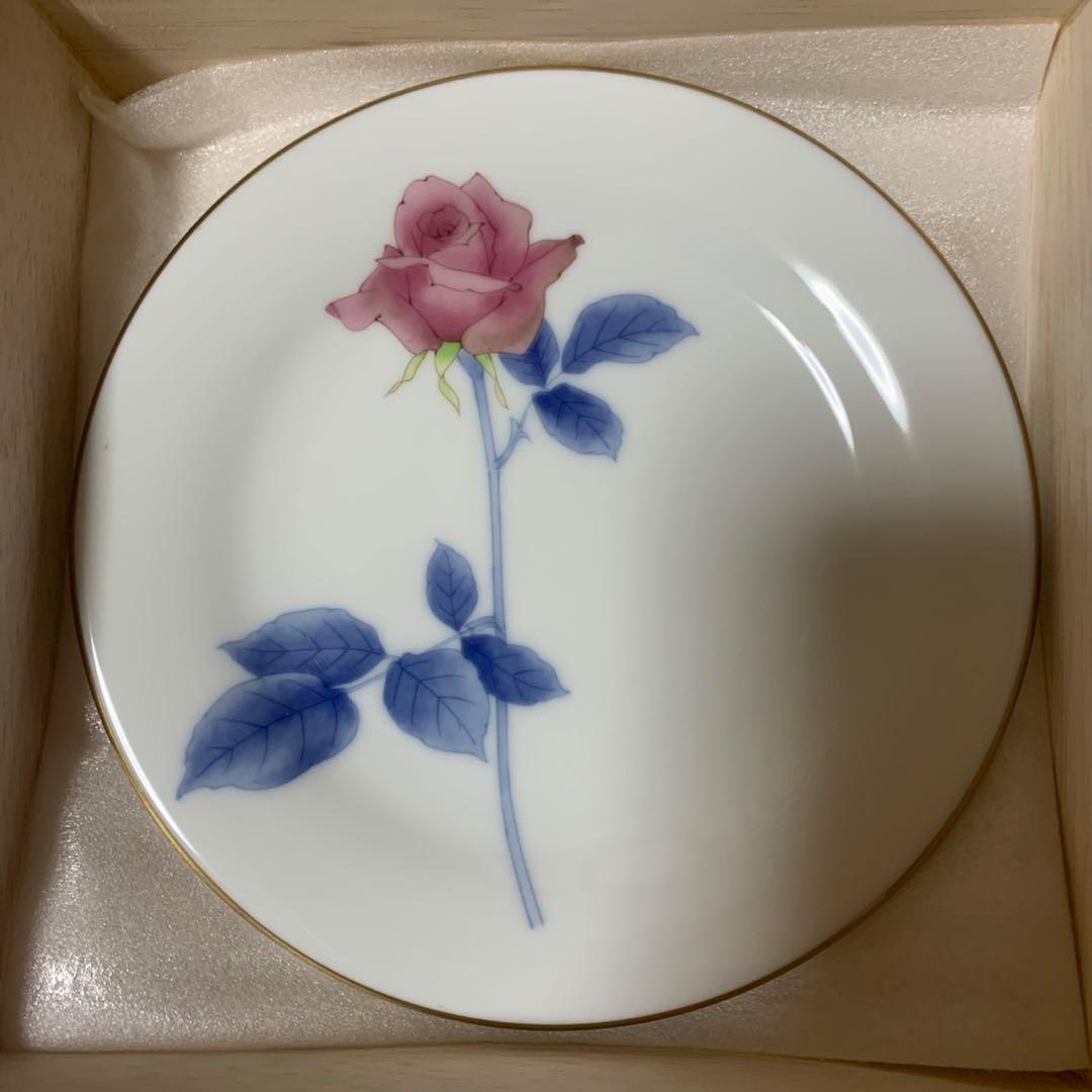 新品 香蘭社 ローズ バラ 薔薇 金彩 デザートプレート 皿 5枚