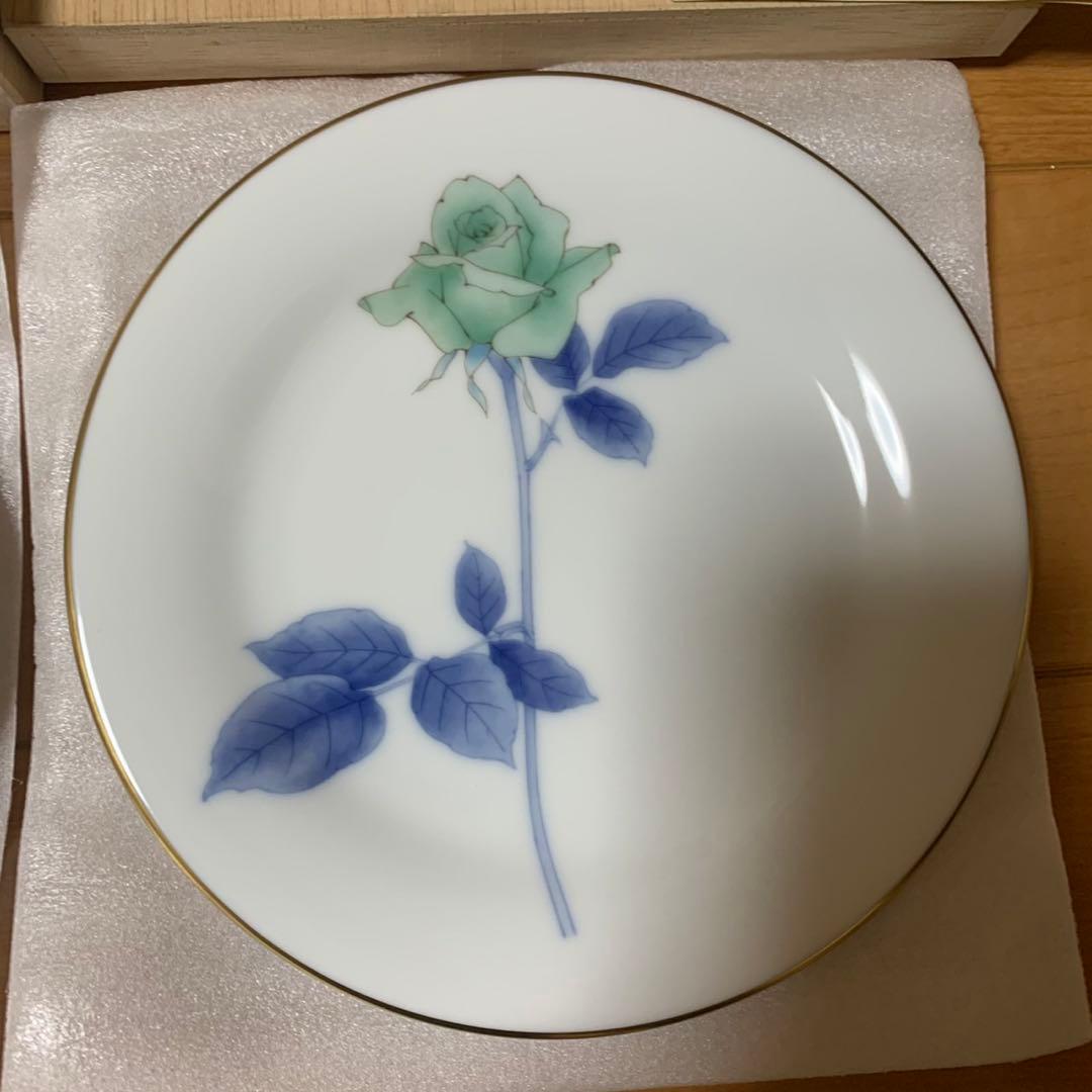 新品 香蘭社 ローズ バラ 薔薇 金彩 デザートプレート 皿 5枚