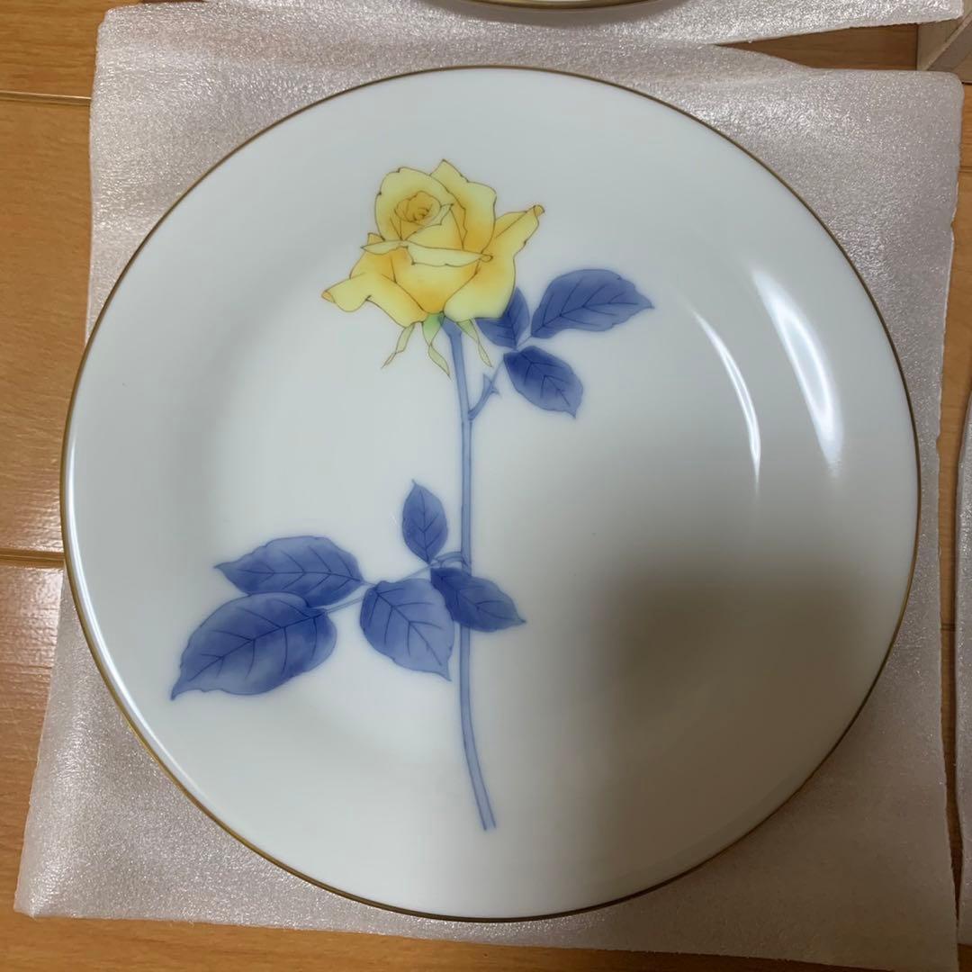 新品 香蘭社 ローズ バラ 薔薇 金彩 デザートプレート 皿 5枚