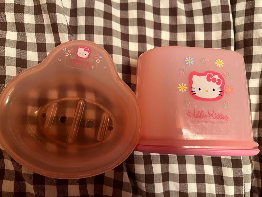 キティ　レトロ　カオハナ　トレイ　小物入れ　歯ブラシ　スポンジホルダー　ピンク