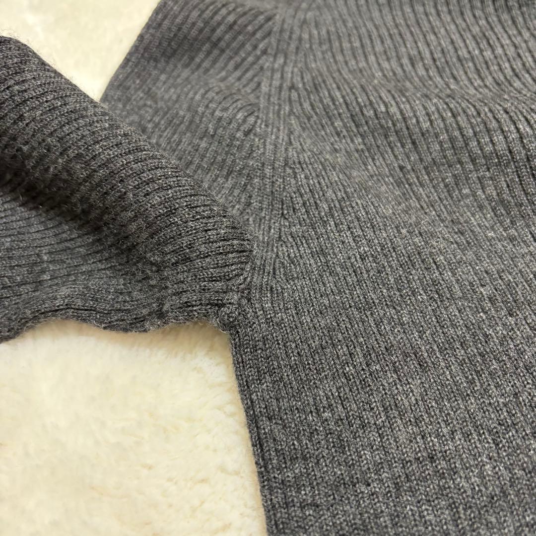 美品　Yohji Yamamoto ハイネック　ジップ　ニット　パープル