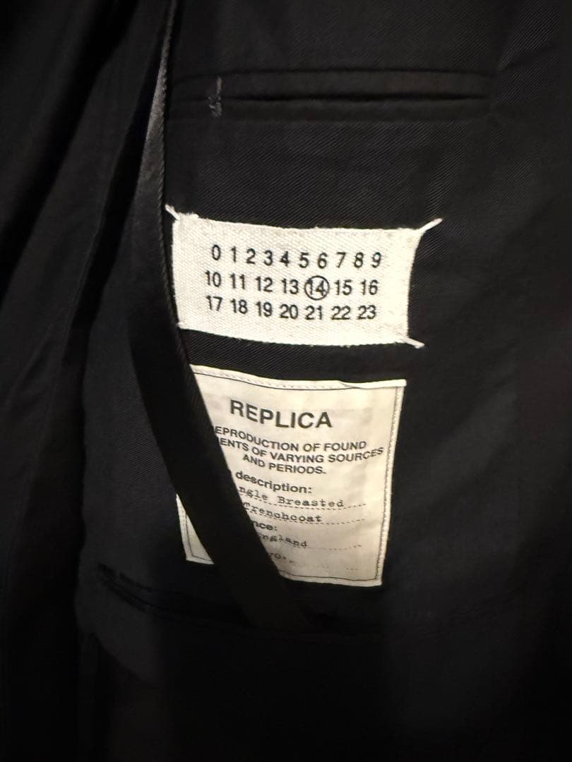 本人期　Margiela 05AW ステンカラーコート 48 ブラック