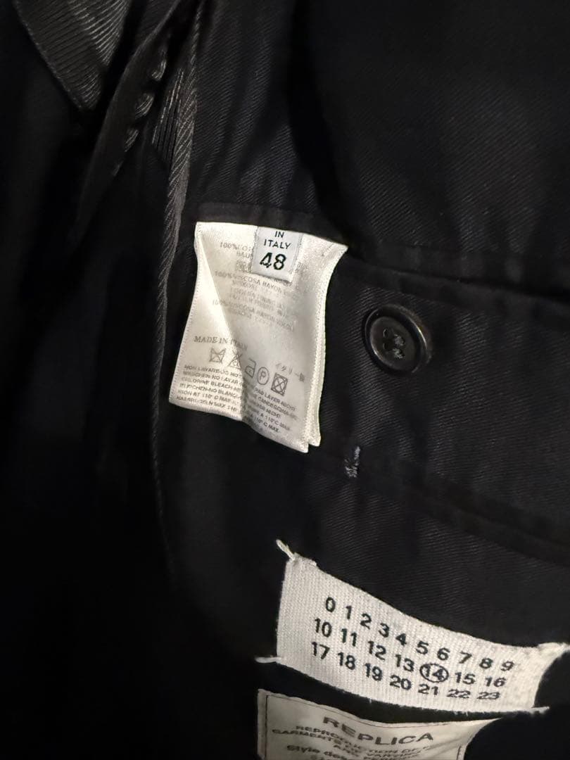 本人期　Margiela 05AW ステンカラーコート 48 ブラック