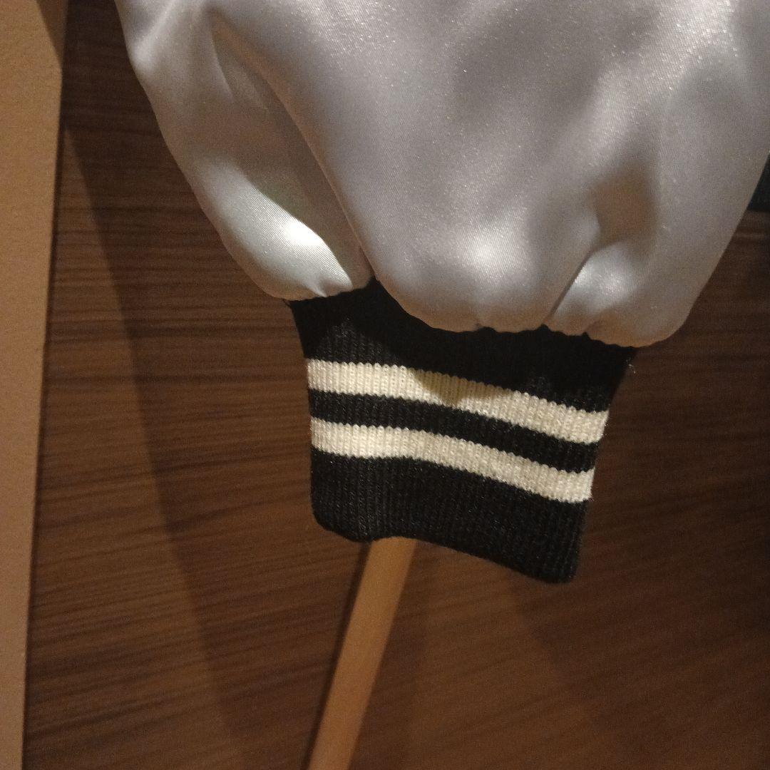 プリンス商会　刺繍デザイン スカジャン 黒 シルバー