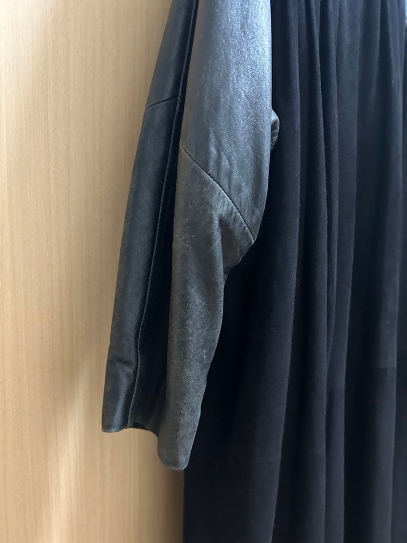 BALENCIAGA レザー 切替 ロングコート