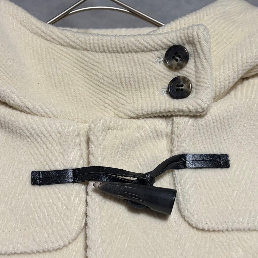 美品 23区 ヘリンボーン ダッフルコート 46 オフホワイト 定価6.6万円