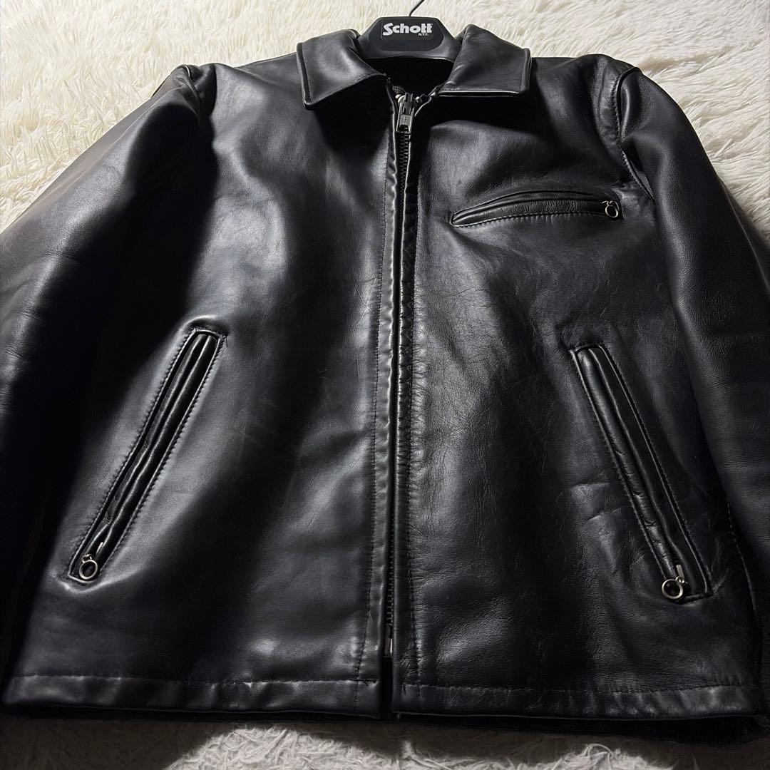 【米国製】schott ライダースジャケット 642 本革　黒　36 USA製