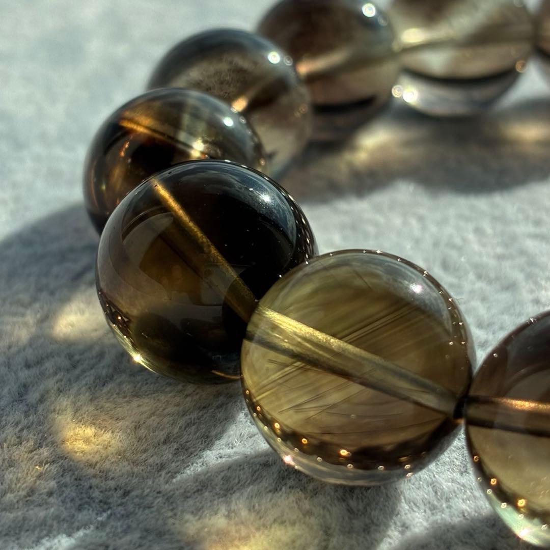 最終SALE☆★天然石☆ ゼウスクォーツ　ルチル　スモーキー シトリン14.5