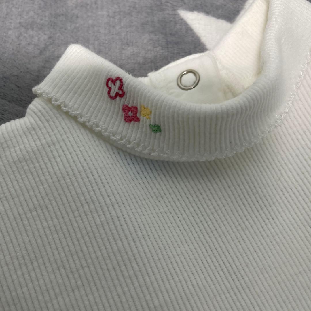 美品familiarファミリア♡ジャンバースカート＆綿タートルブラウスSET90