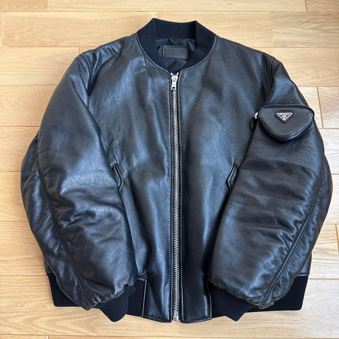 【美品】PRADA ラフシモンズ21aw ナッパレザー ボンバージャケット