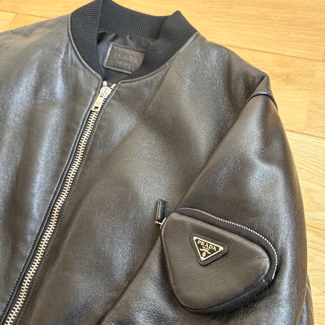 【美品】PRADA ラフシモンズ21aw ナッパレザー ボンバージャケット