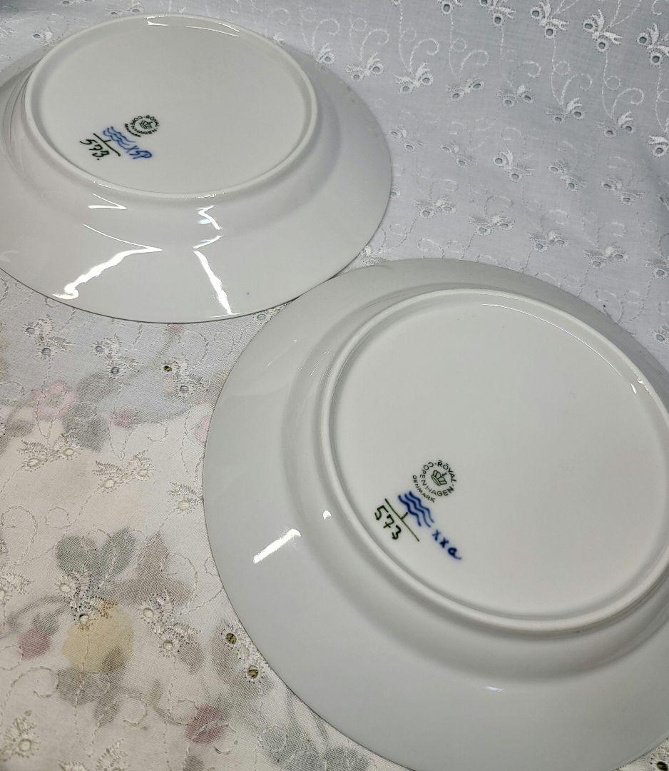 未使用近✨ロイヤルコペンハーゲン ブルーフルテッド ハーフレース プレート 19