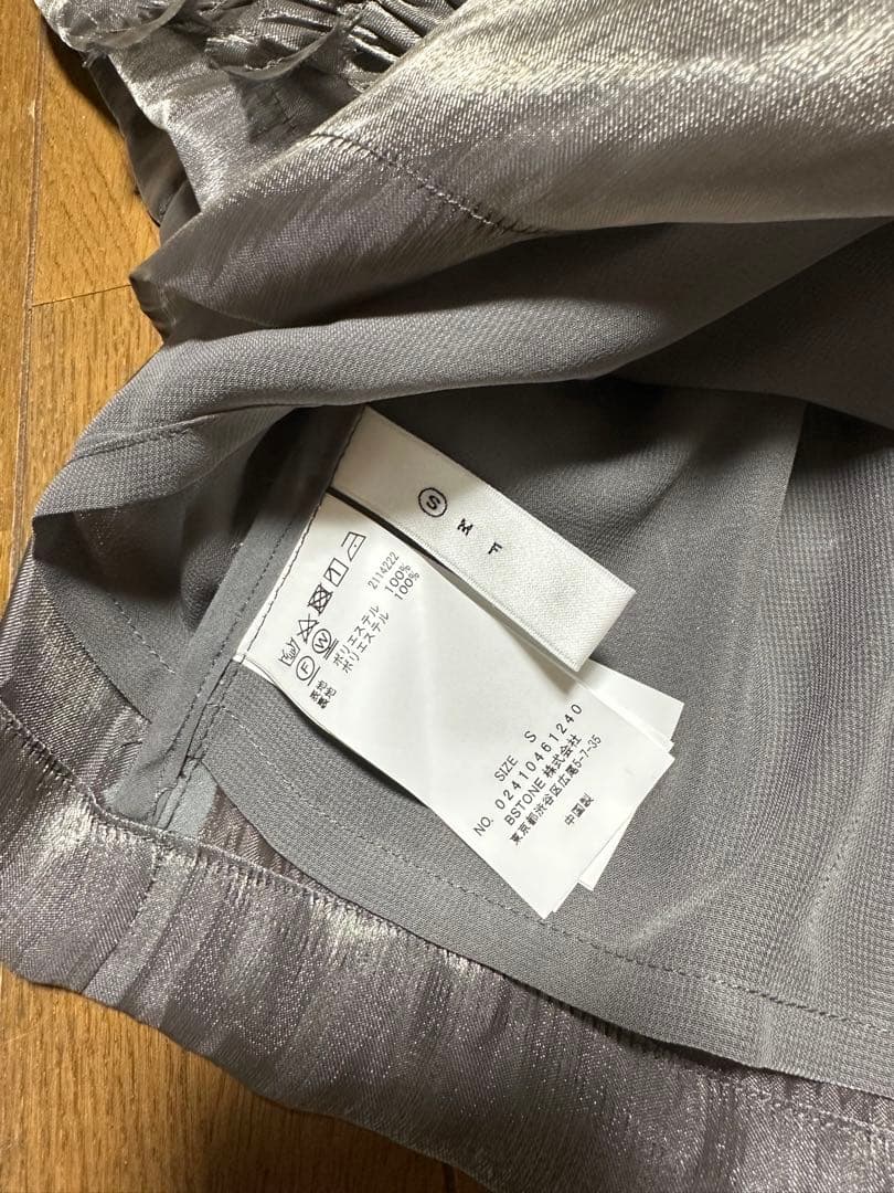 FRILL SLEEVE SHEER SHIRT シルバー　Sサイズ