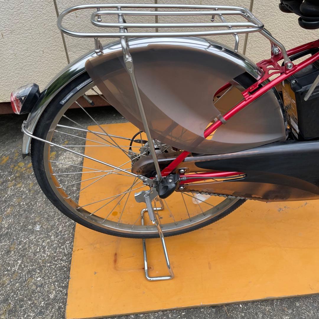 電動アシスト自転車 赤 シティタイプ バスケット付き 24インチ